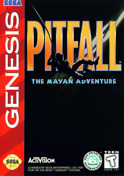 Pitfall: Mayan Adventure box art for Sega Mega Drive